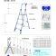 Gold anchor ladder aluminum alloy high strength working ladder ao13-103 herringbone ladder folding ladder