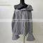 TWOTWINSTYLE Blouses For Women Skew Collar Flare Long Sleeve Loose Elegant Striped Casual Asymmetrical