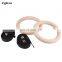 Home Use Portable Birch Gymnastic Wooden Gym Ring with Strap