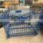 metal wire mesh container, storage cage with wheels used,mesh box wire cage metal bin storage container