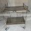 Clinic 201 Stainless Steel 2 Shelf Instrument Trolley for Hospital Use
