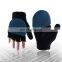 HANDLANDY warm fingerless wool flipover Insulation thermal simple knitted  running motorcycle work winter gloves