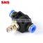 SNS SPA Series Union Straight Push To Connect Air Flow Control Valve Speed Controller Fitting Pneumatic Throttle Valve