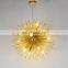New Golden Dandelion LED Люстра Потолочная Лампа Спуник Подвесная Лампа Фейерверк Подвесная Люстра