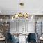 Art Deco Glass Copper Chandelier Dining Living Room Ceiling Hanging Lamp Gold Finish LED Pendant Light