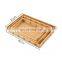 Wholesale Natural Ecofriendly Square Wooden Platter Fruit Snack Food Bamboo Serving Tray