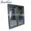 Aluminium frame latest design stainless steel track double glass sliding aluminum door