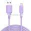 Liquid silica gel multi-color mobile phone data cable  Charger 1M TPE USB Data charging Cable for Iphone cable