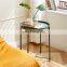 Foldable Side End Sofa Tray Metal Black Small Round Coffee Table Tea Table For Outdoor And Indoor