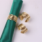 Gold Wire Metal Rattan Wrapped Napkin Ring Holder For Wedding