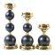 Luxury Set of 3 Pieces Iron Metal Candle Holder Stand Black And Gold Wedding Table Centerpieces Candelabra