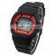 FT1185_RD Red Color Dial LCD display Plastic Rubber watch for kids