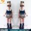 Ins Hot Sell Kids Clothes Baby Girl Cloth Set Top Design Nevy Blue Chiffon Vest + Strap Short Fashion Looking