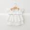 2016 hot sale little girls dress ramie cotton fabric off-shoulder two colors kids girls summer dresses