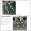 Green Stone Alloy Triangle Pendant Earrings