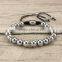 BRH0905 Most popular men's macrame bracelet,silver plated hematite beads adjustable men bracelet