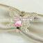 fashionable butterfly shape crystal metal alloy enamel napkin rings