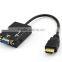 High Speed 24K Gold Plated Cable Vga a Hdmi Convertidor With Factory Price