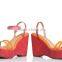 New Design Cow Leather Fashion Colorful Dress Girl Summer Shoe Wedge Sandals