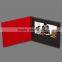 Custom 7 inch PU leather video book /brochure with logo gold foil embossed