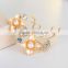 Beautiful Silver Gold Plated Leaf Two Flowers Brooches Big Imitation Pearl Rhinestone Brooch Pins for Women Jewelry Gift