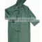 Polyester raincoat with double PVC coating fixed hood waterproof raincoat