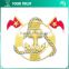 Gold Metallic Anchor 6.5 Centimeter Iron-on Custom Applique Embroidery Patches