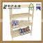 Eco-Friendly Chinese supplier unfinished 4 tiers cheap standing wooden shoe racks