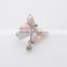Women Fashion Pink Butterfly Finger Ring Light Silver Imitation jewelry