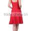 BAM1015 Formal Girl Party Gown with Special Neck 2016 Ruffle Keen Length Short Prom Dresses Coral for Formal Party