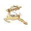 Latest Korean Brooch Design Animal Rhinestone Brooches Sika Deer Shaped Brooch