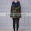 Fashion parka style winter women camouflage coat with raccoon fur hood trim