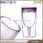 Acrylic double wall wine glass with lid and straw