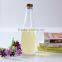 china promotional mouth blown custom bamboo lid airtight clear fancy borosilicate glass water drinking bottle