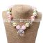 Newest Infant Girl Kids Necklace Bubble Gum Chunky baby Necklace Wholesale Cheap Baby Girls Chunky Necklace With Pink Hairband