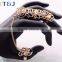 >>>2016 YIWU T&J New European Style Vintage Punk Rings For Women Men Gold Plated Rhinestone Double Finger Chain Ring Sets/