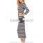 Strip out winter simple long dress midi long sleeve maxi dress                        
                                                Quality Choice