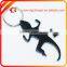 aluminum black gecko shaped bottle opener keychain