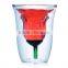 Heat resisitant rose double wall borosilicate glass cup for Wedding & Valentines