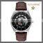 FS FLOWER - Cheap Price Wrist Watch Chinese Skeleton Movt Leather Strap Watch Mens