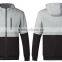 plain contrast 2 colors zipper sports hoodies for men's tracksuits