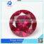 diamond cut round shape lab created ruby gemstone bead for jewelry