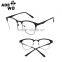 ADE WU Fashion Women Glasses Half Rim Stainless Steel Optical Frame Metal Eyeglasses Frame Clear Lens Glasses