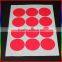 red self adhesive fluorescent sticker in round