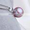 8.5-9mm AAA Round Natural Color Sterling Silver Freshwater Pearl Pendant