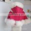 new fashiion cashmere cape with real fox fur trim with Fur Hood for child