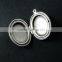 22x27mm pendant vintage brass antiqued silver plated oval blank photo locket supplies charm 1123011