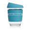 2016 beautiful design Glass Reusable Coffee Cup sleeve-blue/pink/green