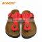 2015 red flip-flops cork outsole lady leather sandal shoes