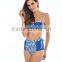 2016Top Selling striped Retro Push Up High Waist Bikini Swimwear